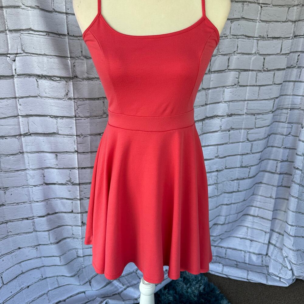 Charlotte Russe Medium A Line Skater Dress Retro Y2K Open Back Pink Preowned